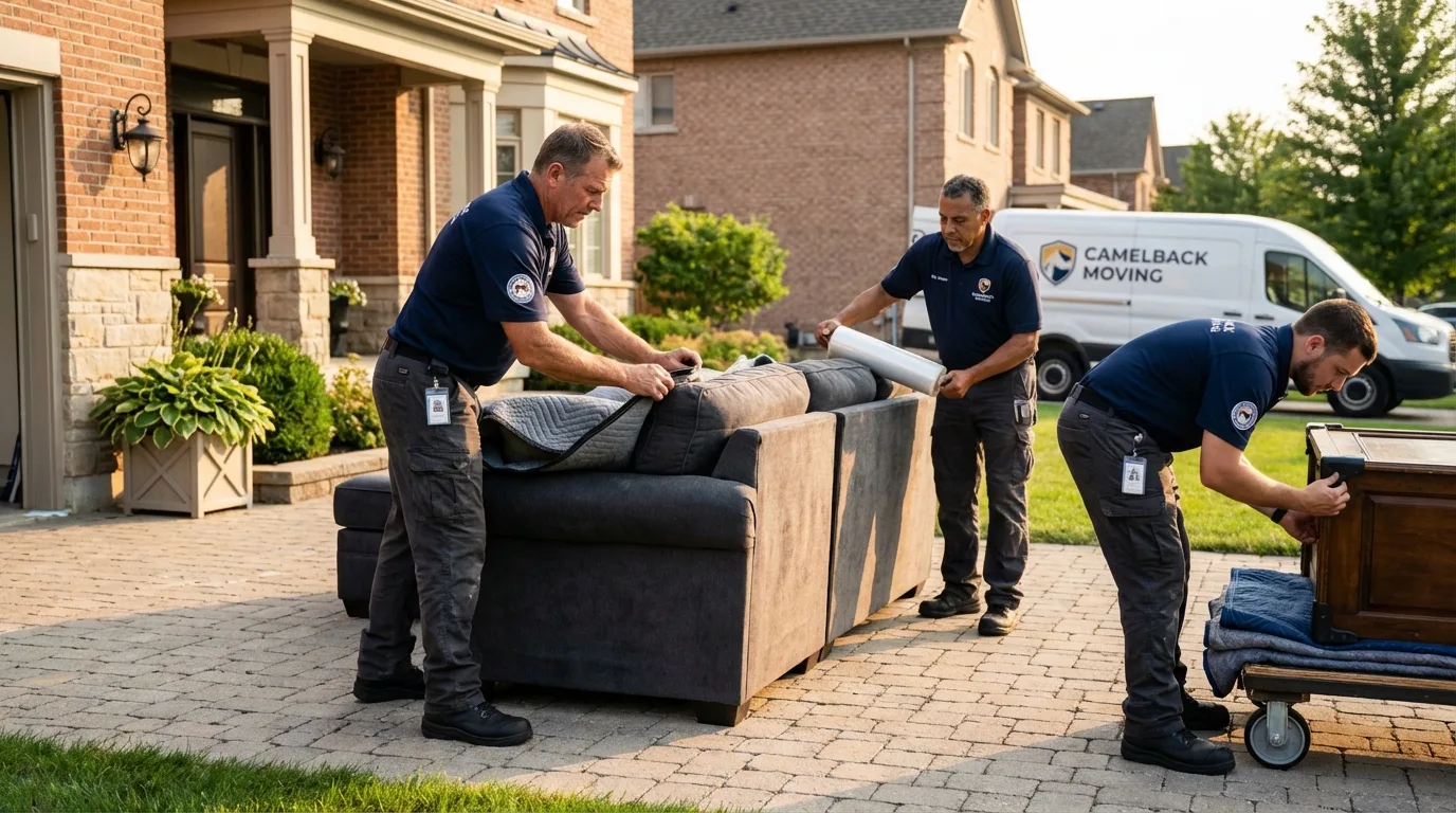 Large estate moving crew wrapping furniture in Tyler, MN